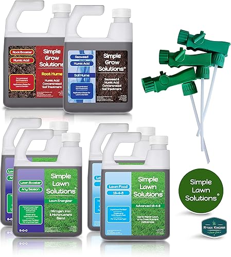Miniatura 2 de Simple Lawn Solutions - Ryan Knorr - Caja de paquete para césped Essentials - Juego de 6 piezas - Alimento para césped 16-4-8 NPK, potenciador