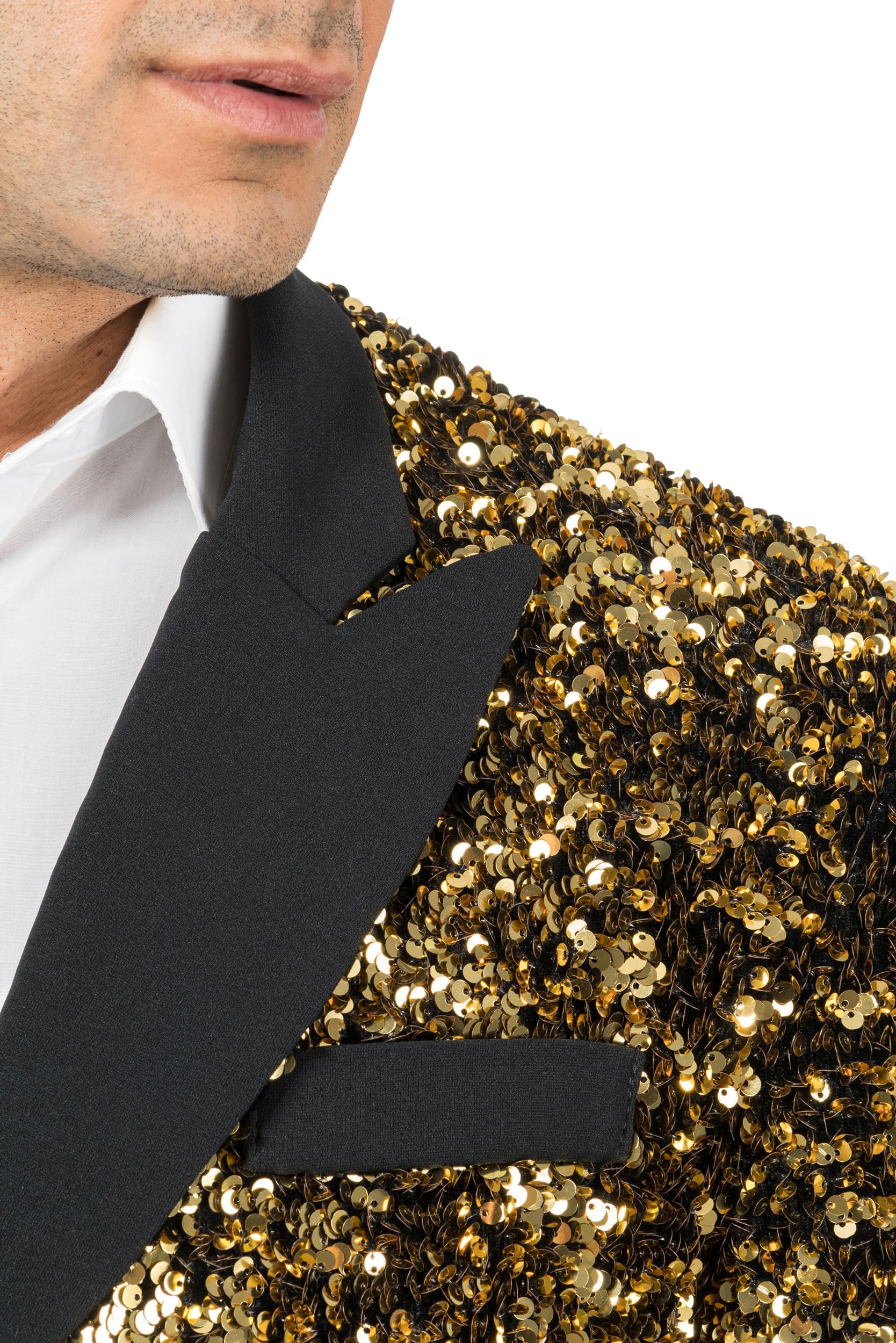 Chaks - Giacca con paillettes, giacca scintillante, costume da showman | Outfit per festival e Carnevale, giacca con paillettes per donna e uomo, Capodanno, palcoscenico e feste a tema