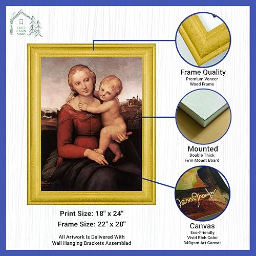 Vista 89 de Cabaña perdida de San Jorge y el dragón de Raphael Impresión en marco plano negro Reproducción de pintura de obras de arte fino Póster 2-San