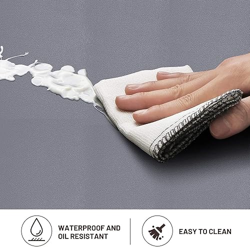 Miniatura 94 de HappyTrends Tapete de cocina [2 piezas] acolchado, cómodo, antifatiga, impermeable, antideslizante, tapete de espuma ergonómica gruesa y perfecta