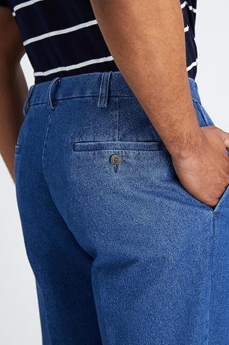 Miniatura 5 de Haggar Mezclilla plisada y plana para hombre tallas regulares y grandes y altas