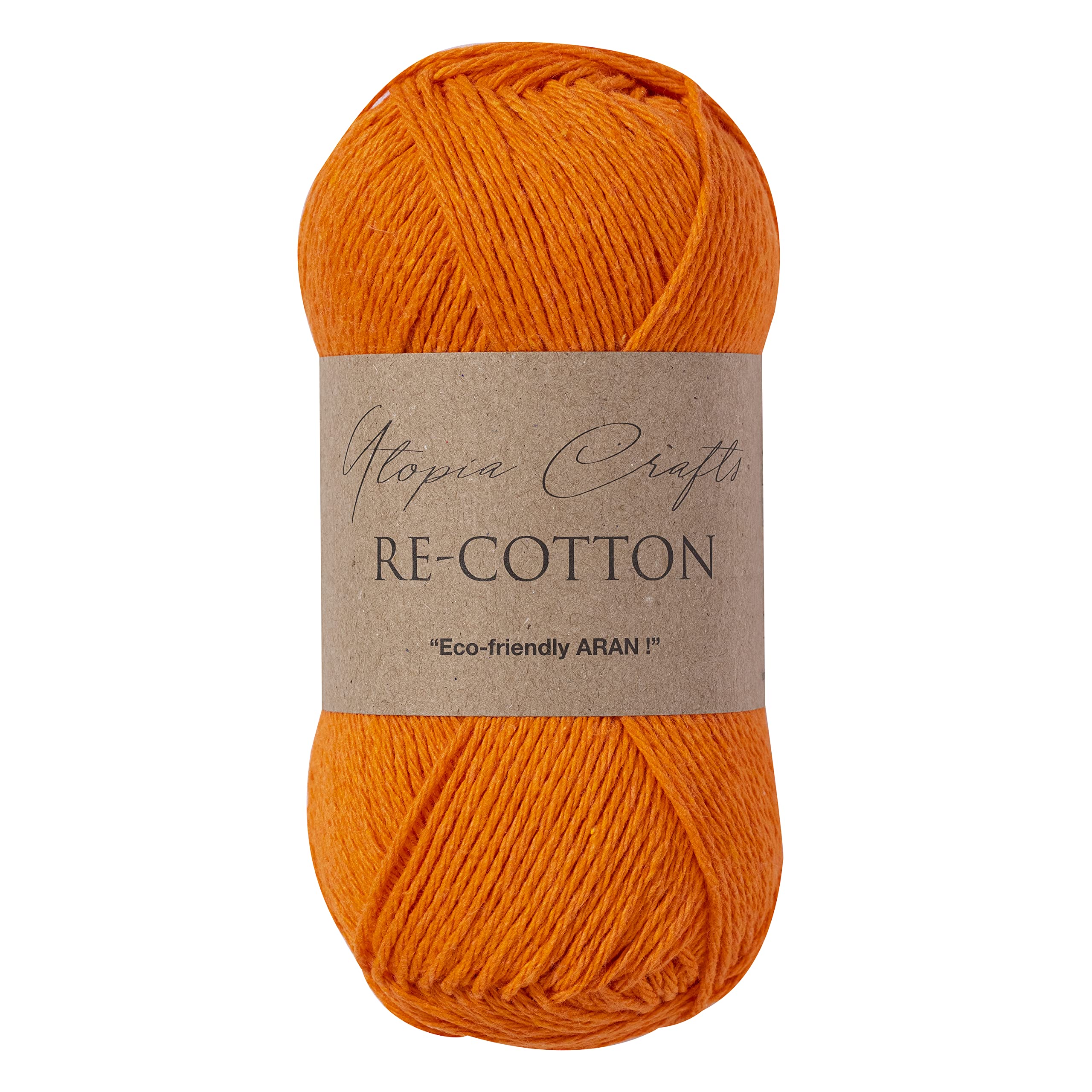 Utopia Crafts Re-Cotton Knitting Yarn, 100g (Pumpkin Orange)
