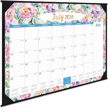 2026-2027 Desk Calendar - Jul 2026 - Dec 2027, 18 Months Large Monthly Desk Calendar, 22" x 17", Desk Pad, Large Ruled Blocks, To-do List & Notes, Best Desk/Wall Calendar for Planning and Organizing