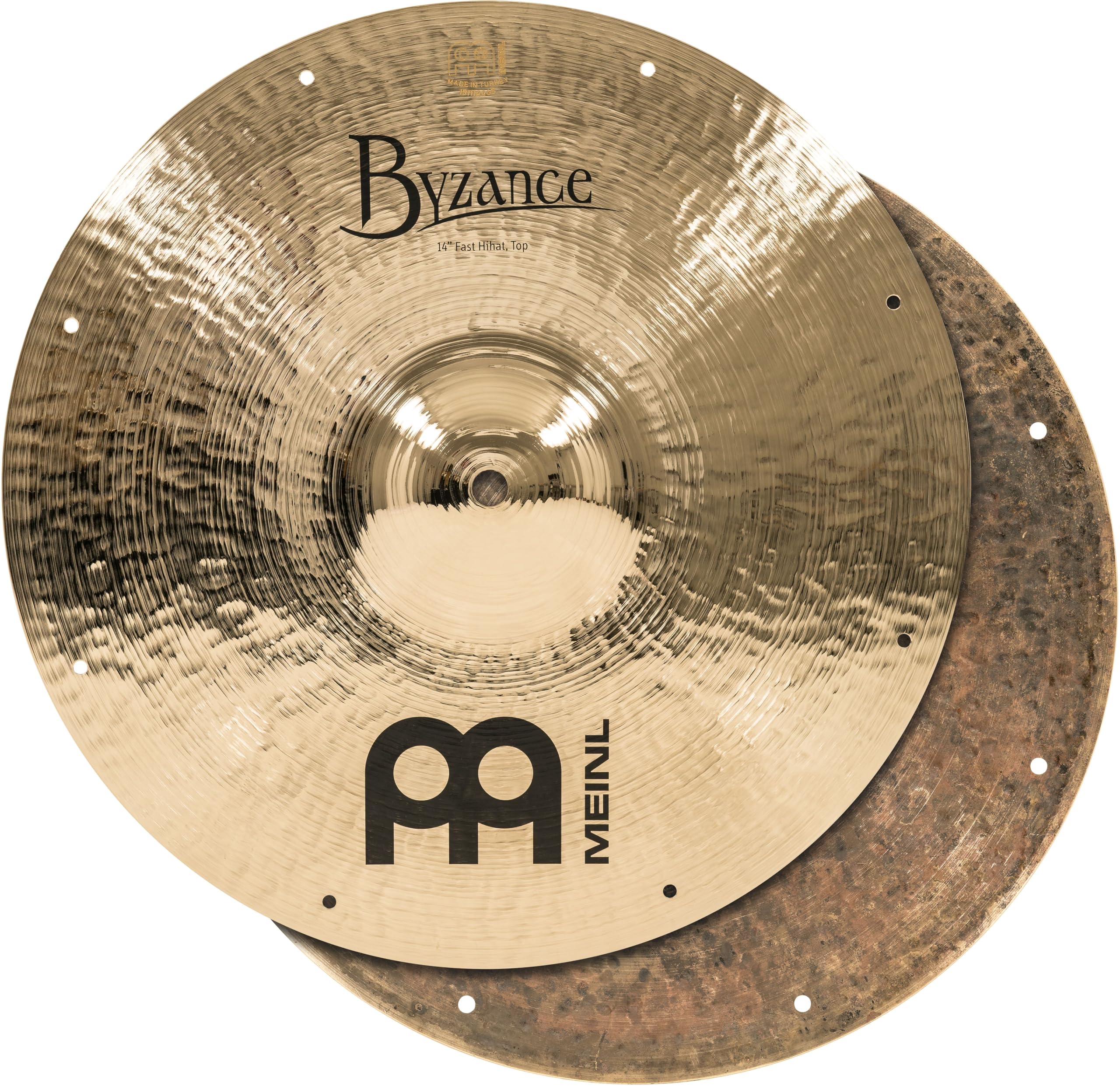 Meinl Cymbals Byzance Brilliant Thomas Lang Cymbales Fast Hihat 14 pouces (35,56cm) pour Batterie – Paire – Bronze B20, Deux finitions (B14FH-B)