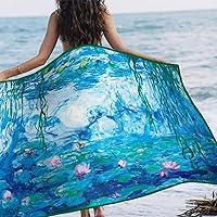 Vista 9 de Toalla de playa grande de microfibra de gran tamaño, 40 x 63 pulgadas, sin arena, de secado rápido, ultrasuave, ideal para viajes, piscina