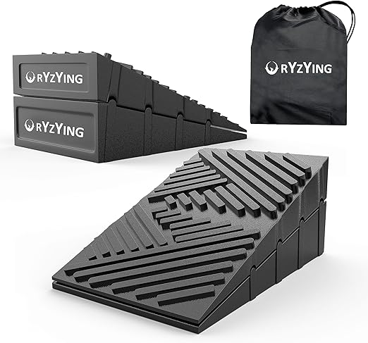 Ryzying Squat Wedge Rubber Slant Board Squat Wedge Block 2PCS Non Slip Professional Squat Ramp,Squat Platform for Heel Elevated Squats and Calf Raises,Slant Board Professional Squat Ramp for Weights