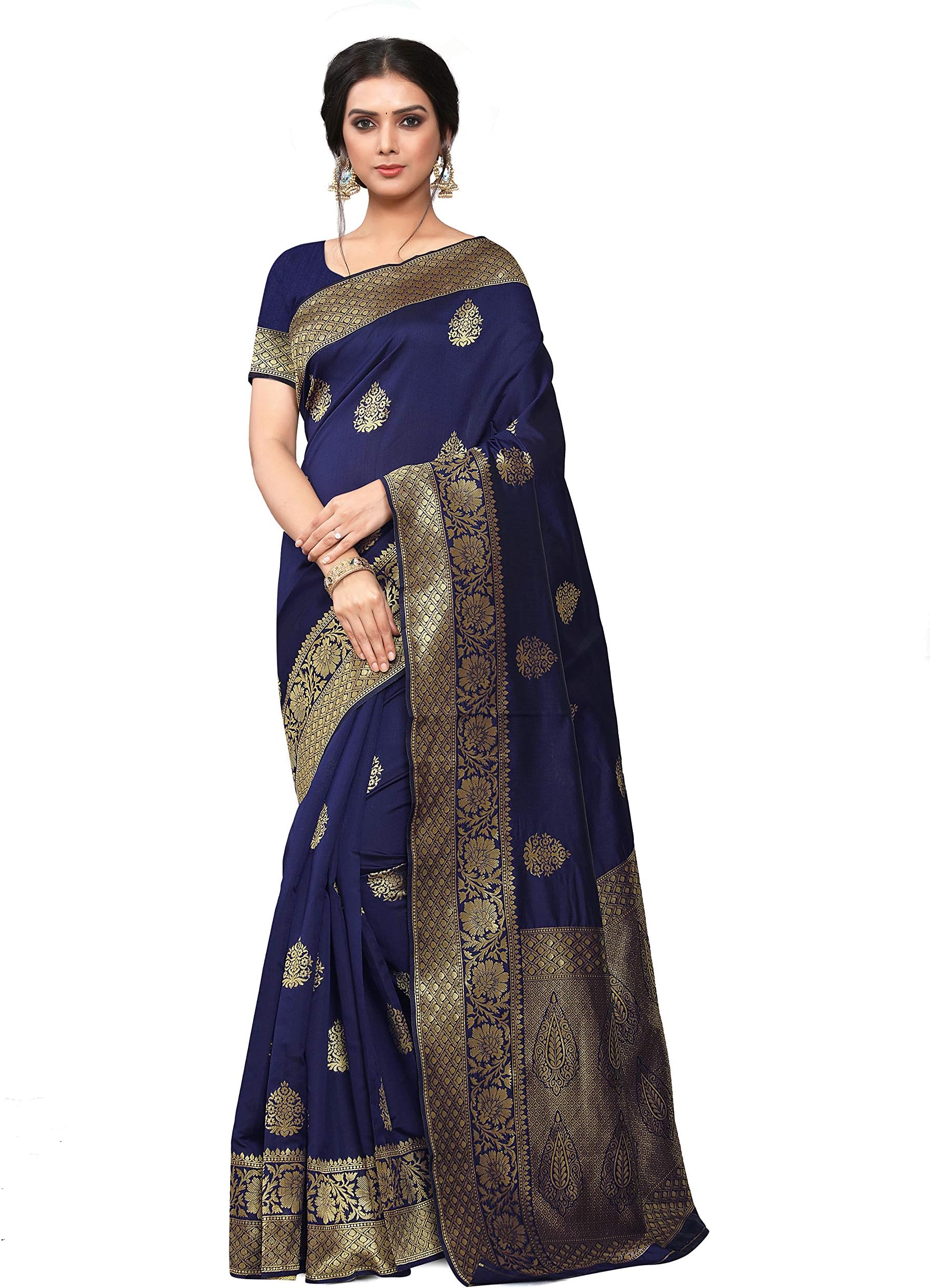 leeza store Women's Silk Blend Saree