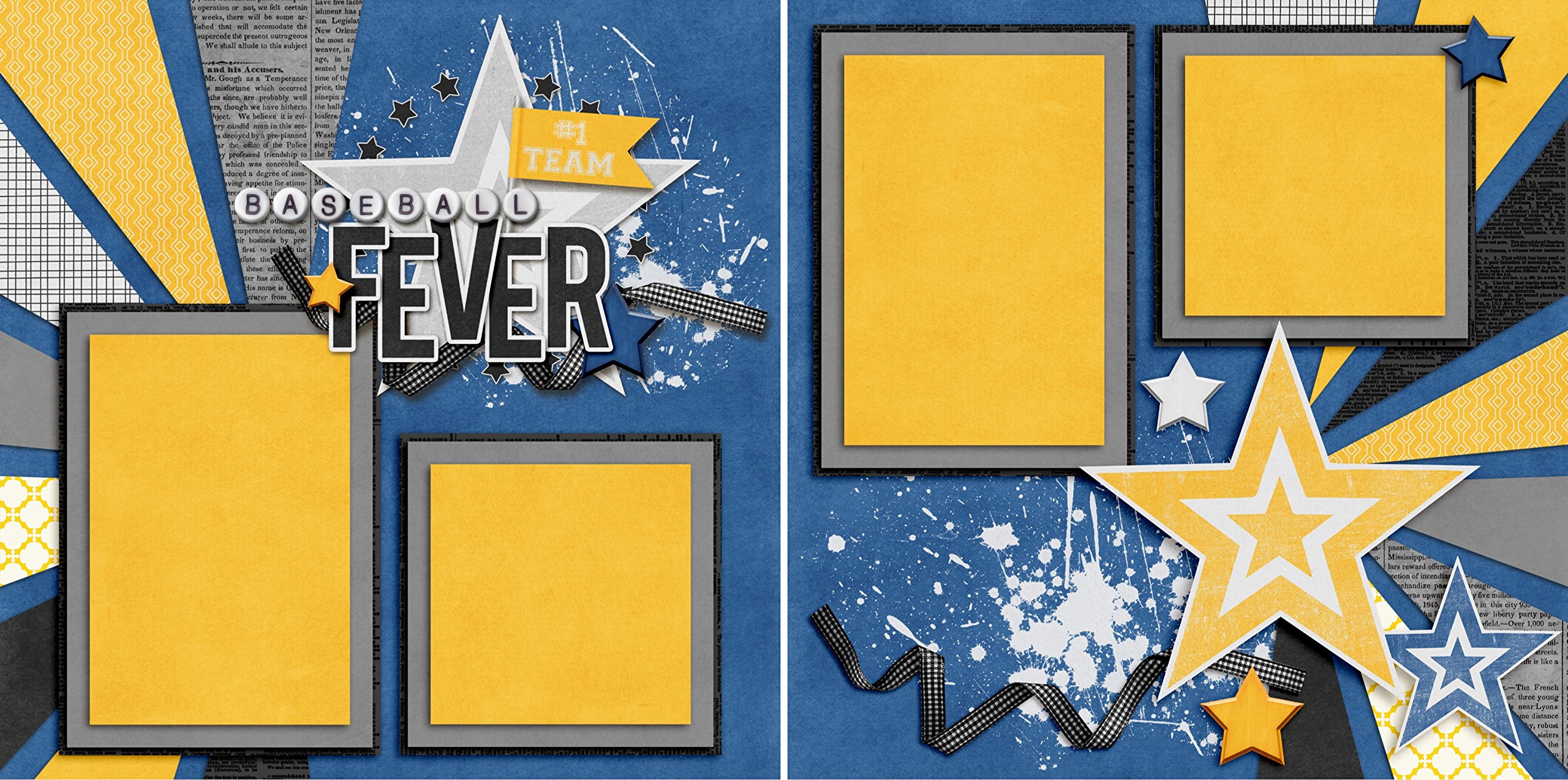 Zestaw do scrapbookingu Baseball Fever - 5 układów podwójnych stron