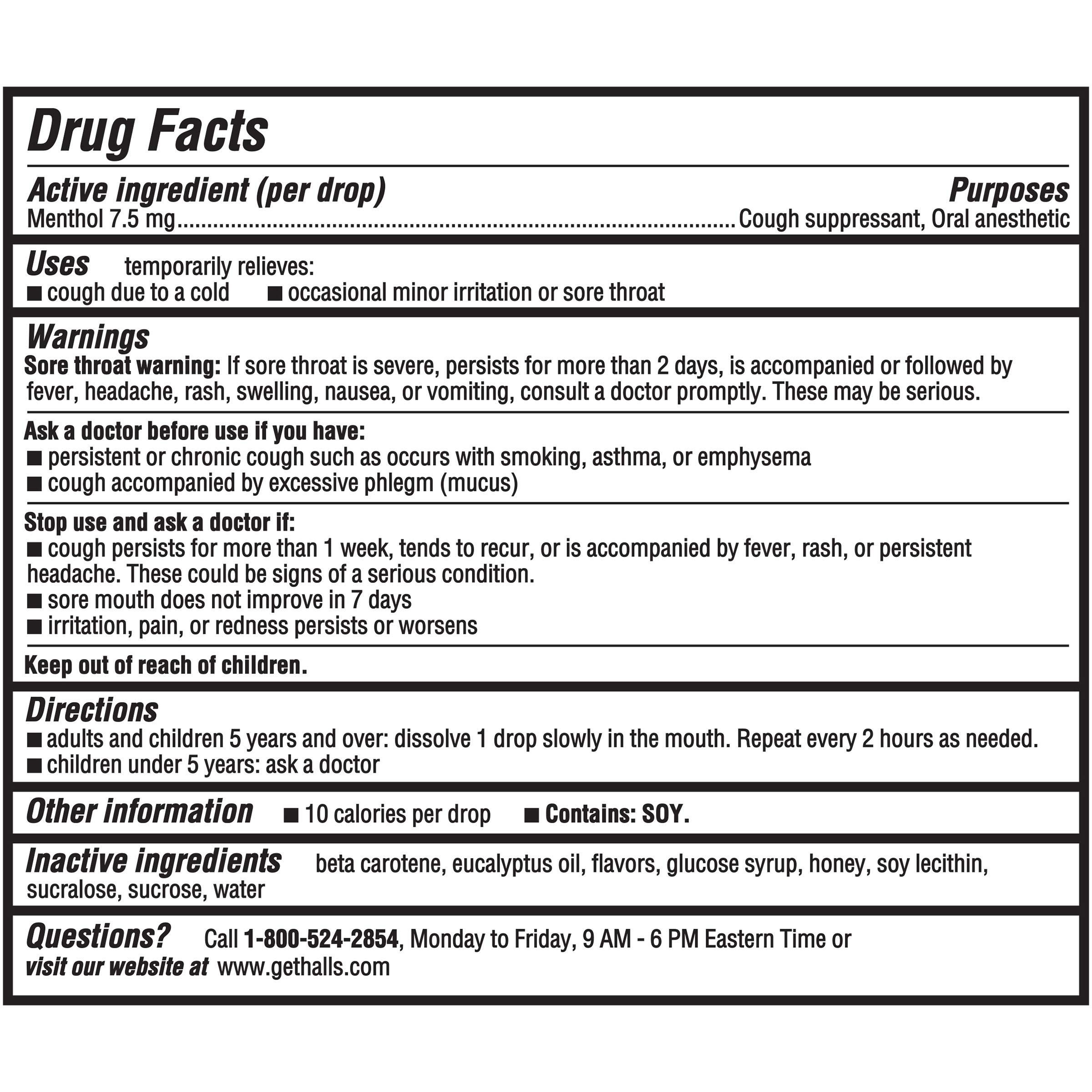 Halls Cough Drops Ingredients