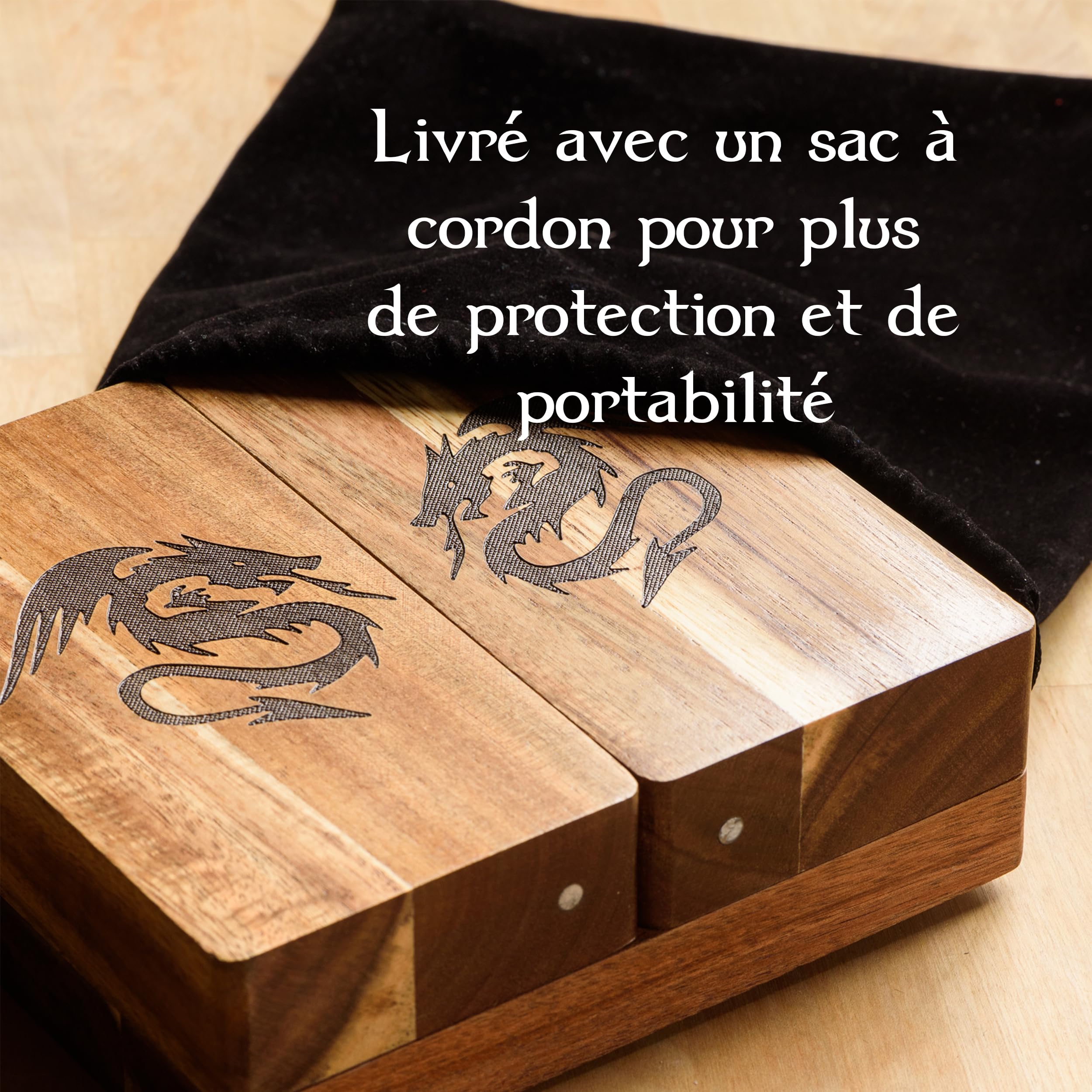 Tapeera Tour de dés magnétique en bois avec plateau – Accessoire Donjons et Dragons – Rouleau de dés portable pour RPG de table – Cadeaux DND