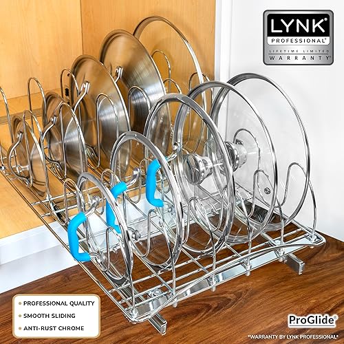 Miniatura 8 de LYNK PROFESSIONAL Organizador de tapa de bandeja deslizante estante organizador de gabinete de cocina extraíble 725 pulgadas de ancho x 21 pulgadas