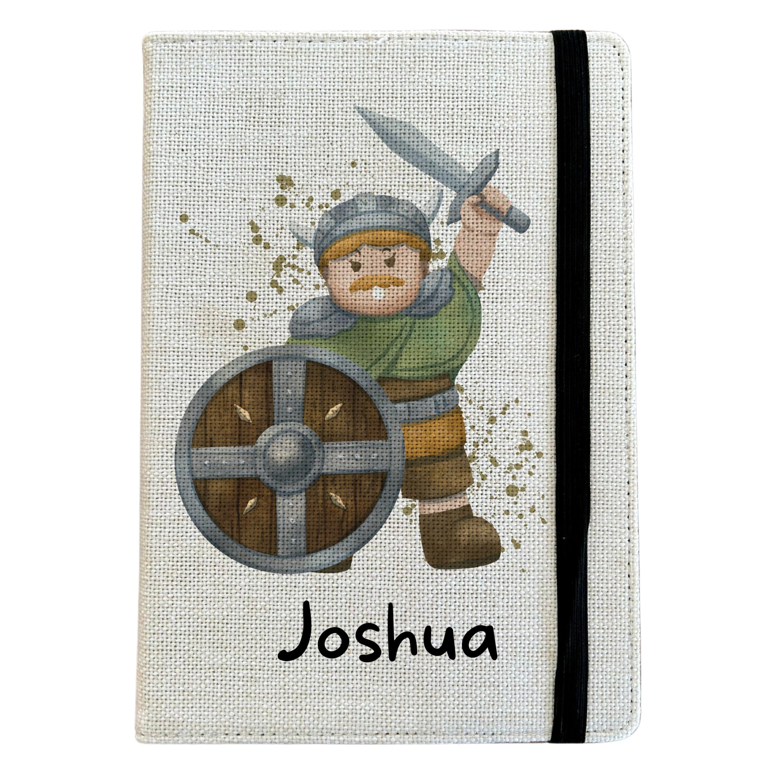 Personalised Viking A5 Notebook - Custom Ancient History Lined Journal - Reusable Viking Ship Notebook Cover - Linen Hardback Journal Cover
