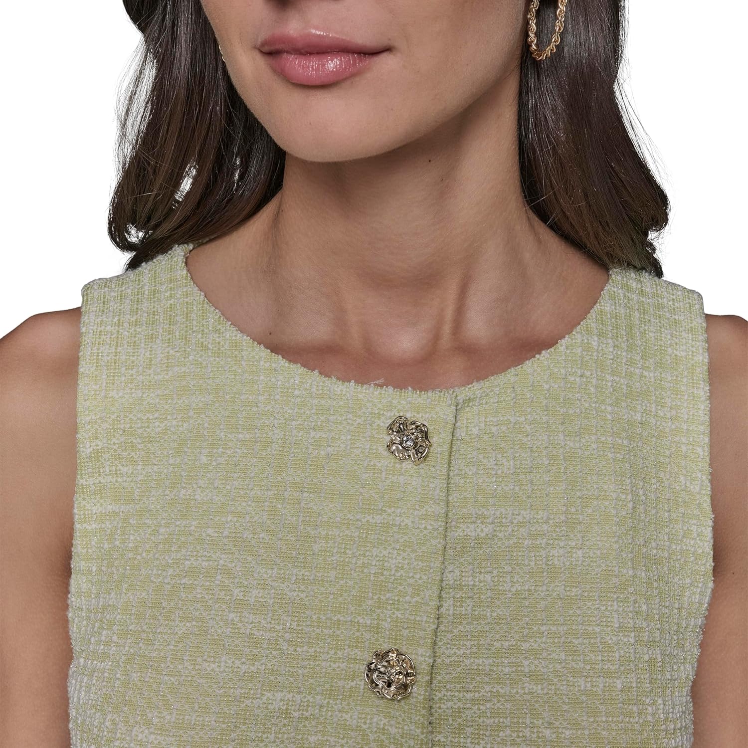 Karl Lagerfeld Womens Sleeveless Button Front Mini Dress - Image 5