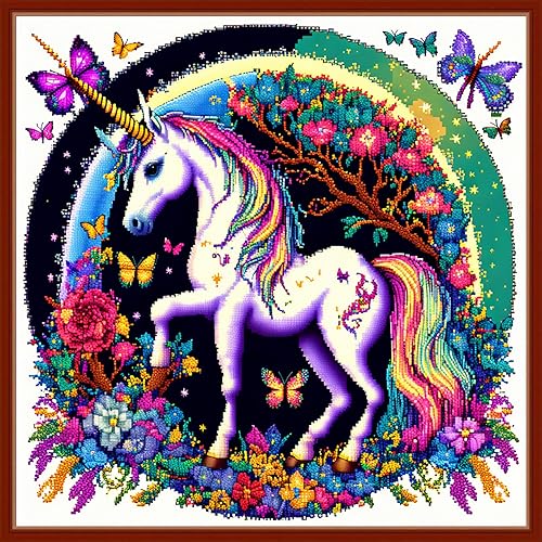 Miniatura 35 de Dimensean Kits de punto de cruz estampados, gama completa de patrones de bordado, kits de iniciación para principiantes, adultos o niños, kits