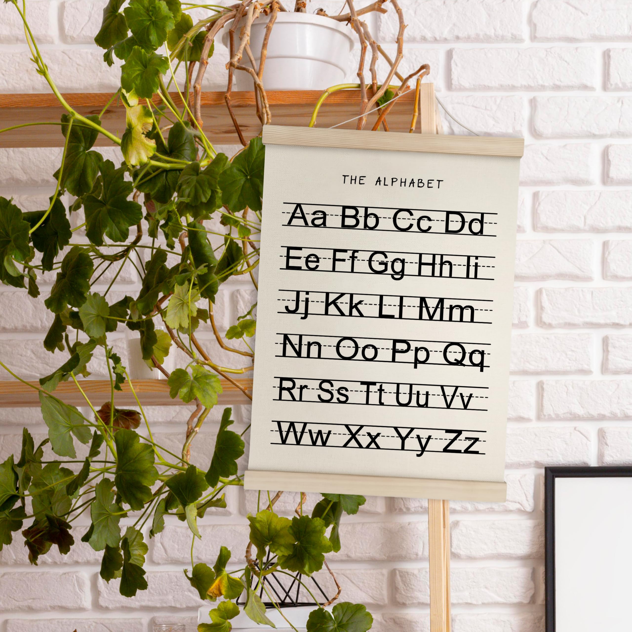 Alphabet Numbers Poster Set Of 2 With Wooden Frames - 16x24 Inch Nursery Wall Decor - View #10