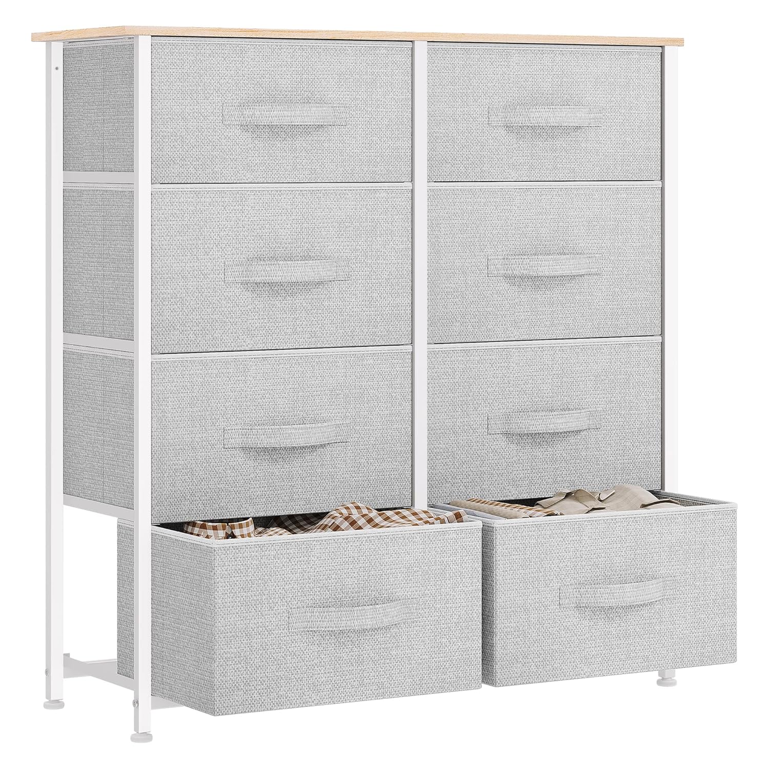 YITAHOME kommode mit Schubladen, Schrank mit 8 Schubladen aus Stoff, Aufbewahrungskommode Modernen Stil für Schlafzimmer, Wohnzimmer, Kinderzimmer,…