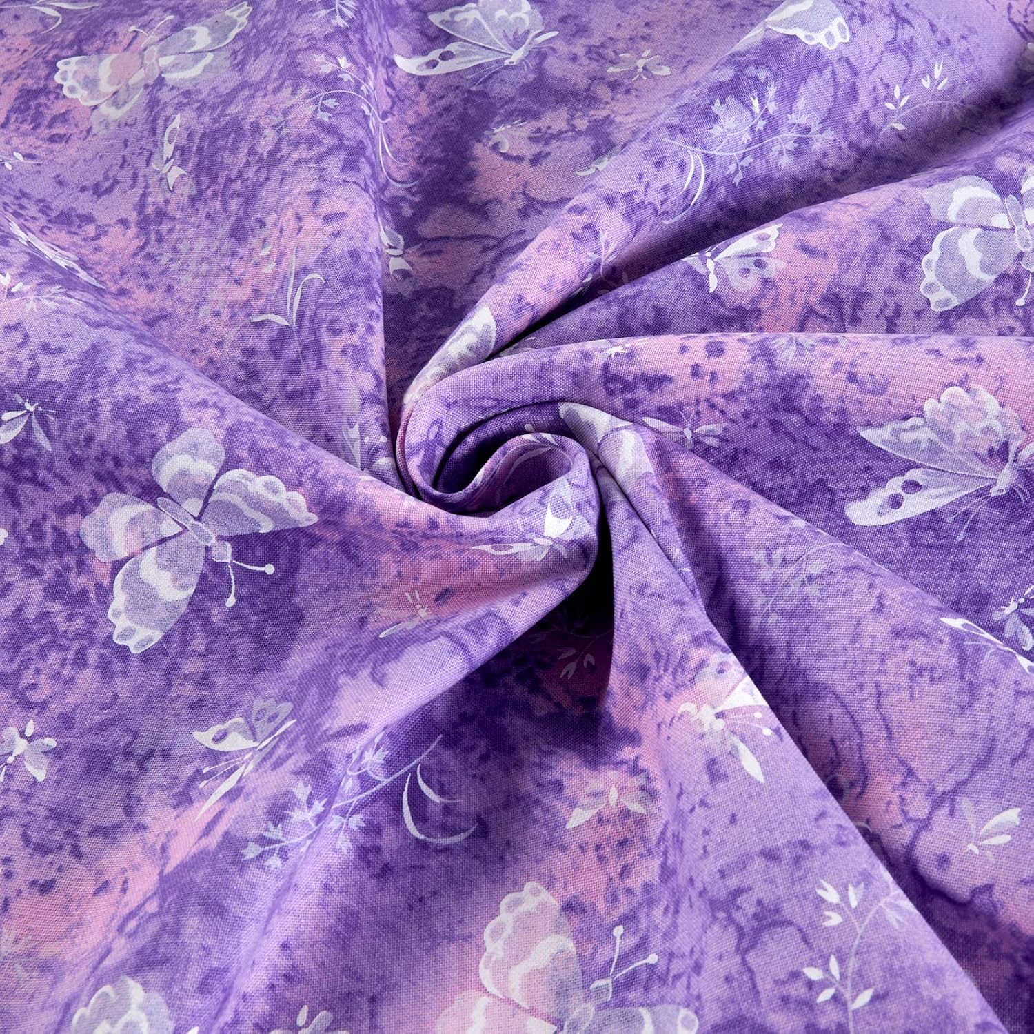 Tossed Butterflies Purple, Fabric by the Yard