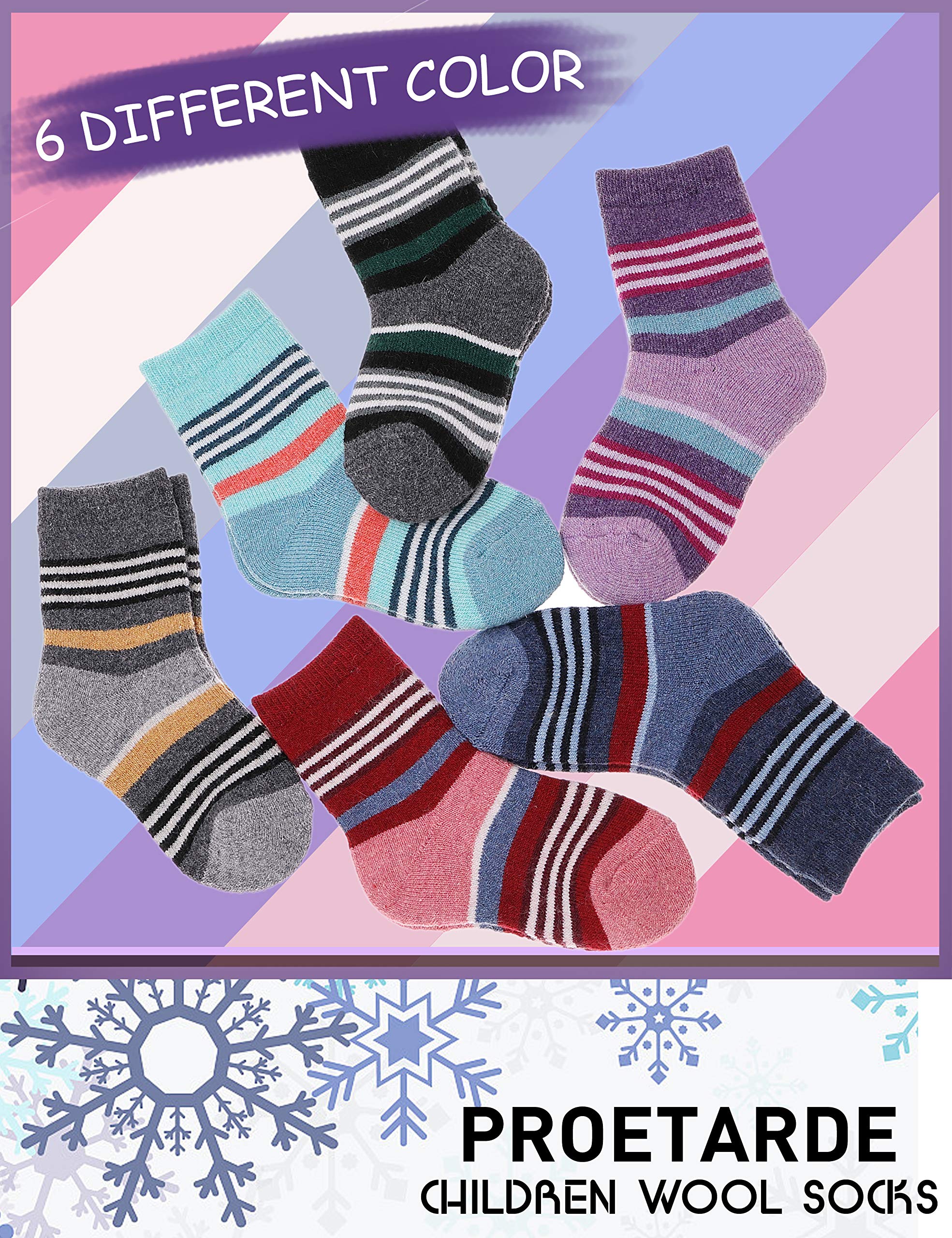 PROETRADE 6 pares de calcetines térmicos para niños y niñas