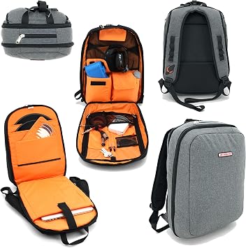 Jetpack Slim Backpack for DVS, Mobile, or Club DJ Gig Set, Bag Carry Laptop, Stand, Tablet, Headphone, Vinyl Records, USB Mobile Devices, Needle Case, Cables, Microphone & More. TSA Compliant Gray