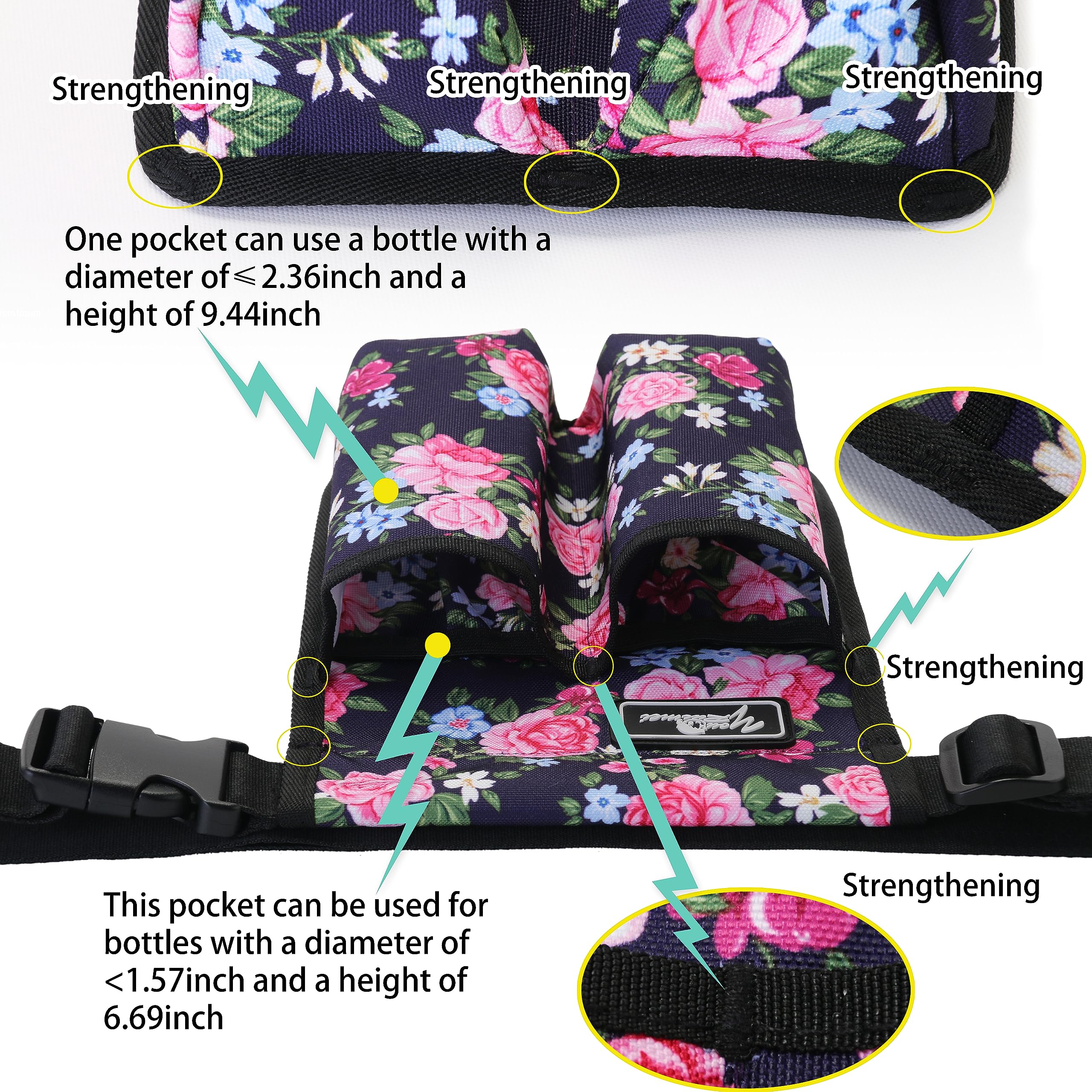 YOURUIMEI Massage Bottle Bag Massage Oil Bag Massage Therapist Holster Massage Lotion Holster Massage Oil Holster (YR-2KD-MuDan