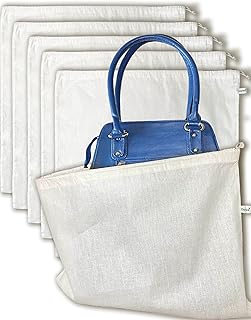 Sponsored Ad – Clarkia 5 pack Cotton Dust Bags for Handbag Purses Shoes Boots Drawstring Bag Travel Storage Pouch (18 × 18 in, Beige))