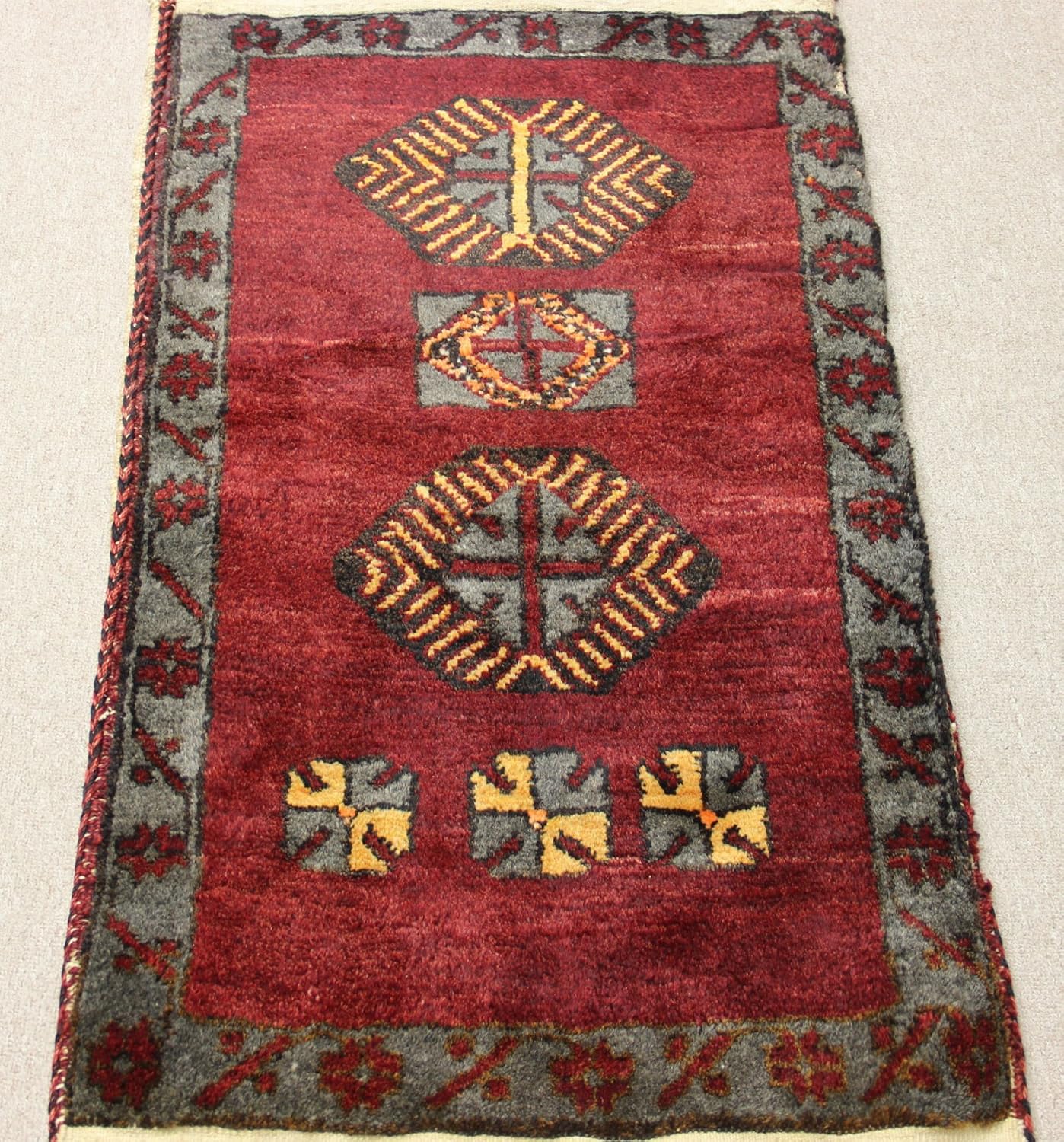 Turkish Vintage Doormat Small rug 3,1x1,8 feet Area rug
