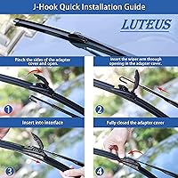 Vista 6 de Limpiaparabrisas de repuesto para 2018-2021 Jeep Wrangler, limpiaparabrisas para todas las estaciones, 16"+16"+12" (juego de 3), con gancho U/J