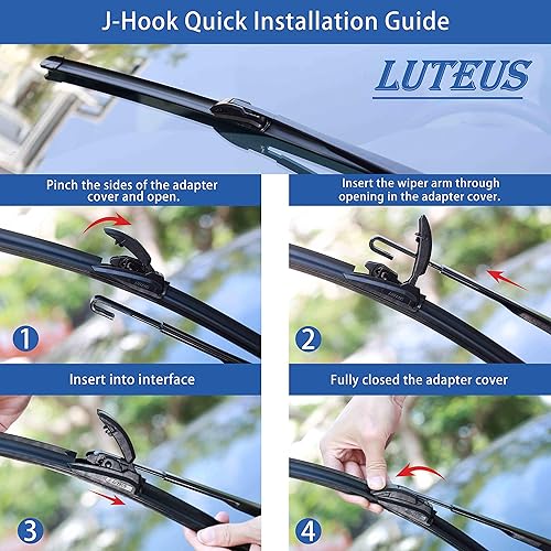 Miniatura 2 de LUTEUS - Limpiaparabrisas de 24 pulgadas + 19 pulgadas, calidad de fabricante original, para todas las estaciones para limpiaparabrisas de repuesto