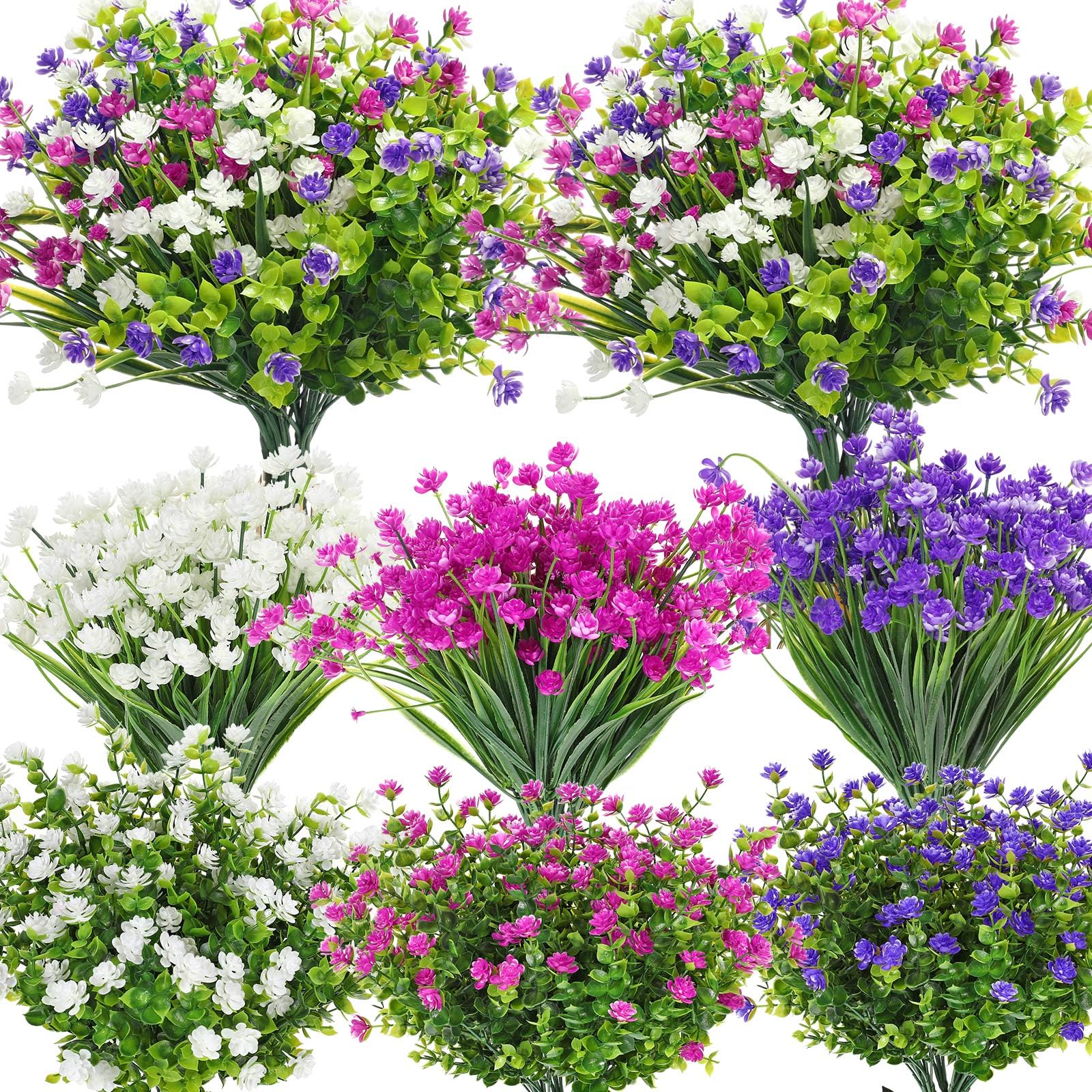Fleurs artificielles d'extérieur sans entretien pour pot de fleurs et balcon exposé