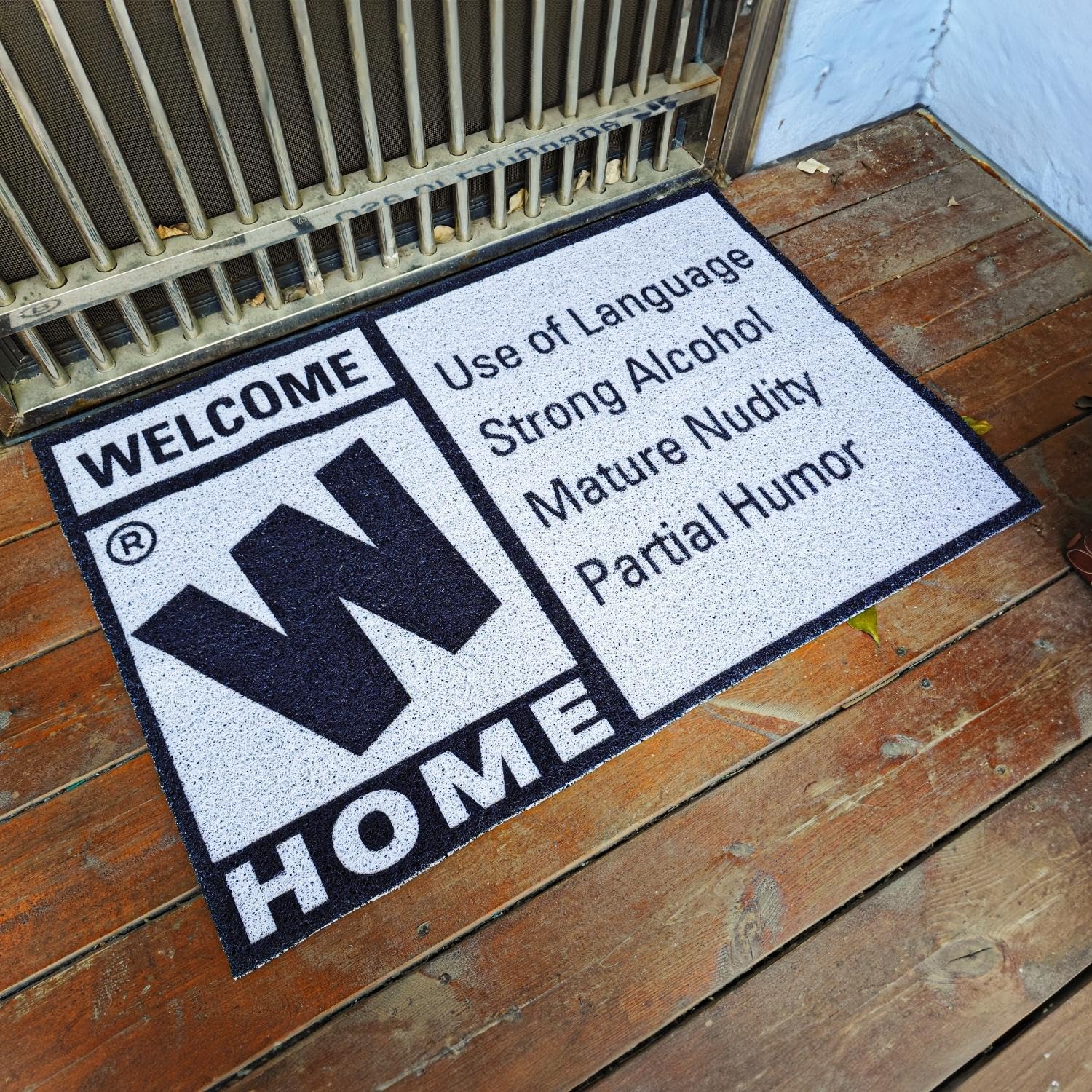 LAIX Premium Quality Gaming Rated Doormat, Adult Rating Theme, Anti-Slip, Weather-Resistant, 35.4" x 23.6" - Perfect Gamer Gift