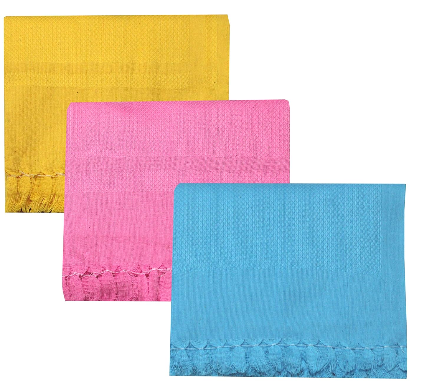 Windral Quick-Dry, Plain Soft, 100% Cotton Large Size Bath Towels, Pack of 3 Piece (Multi-Colour Plain 2) offers donot miss