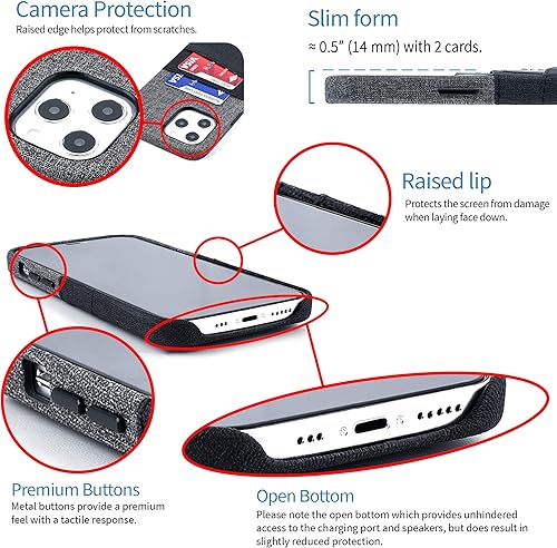 Miniatura 4 de Dockem Funda tipo cartera para iPhone 12 Pro Max Placa metálica integrada para montaje magnético y 2 tarjeteros de crédito 6.7" Luxe M2, cuero