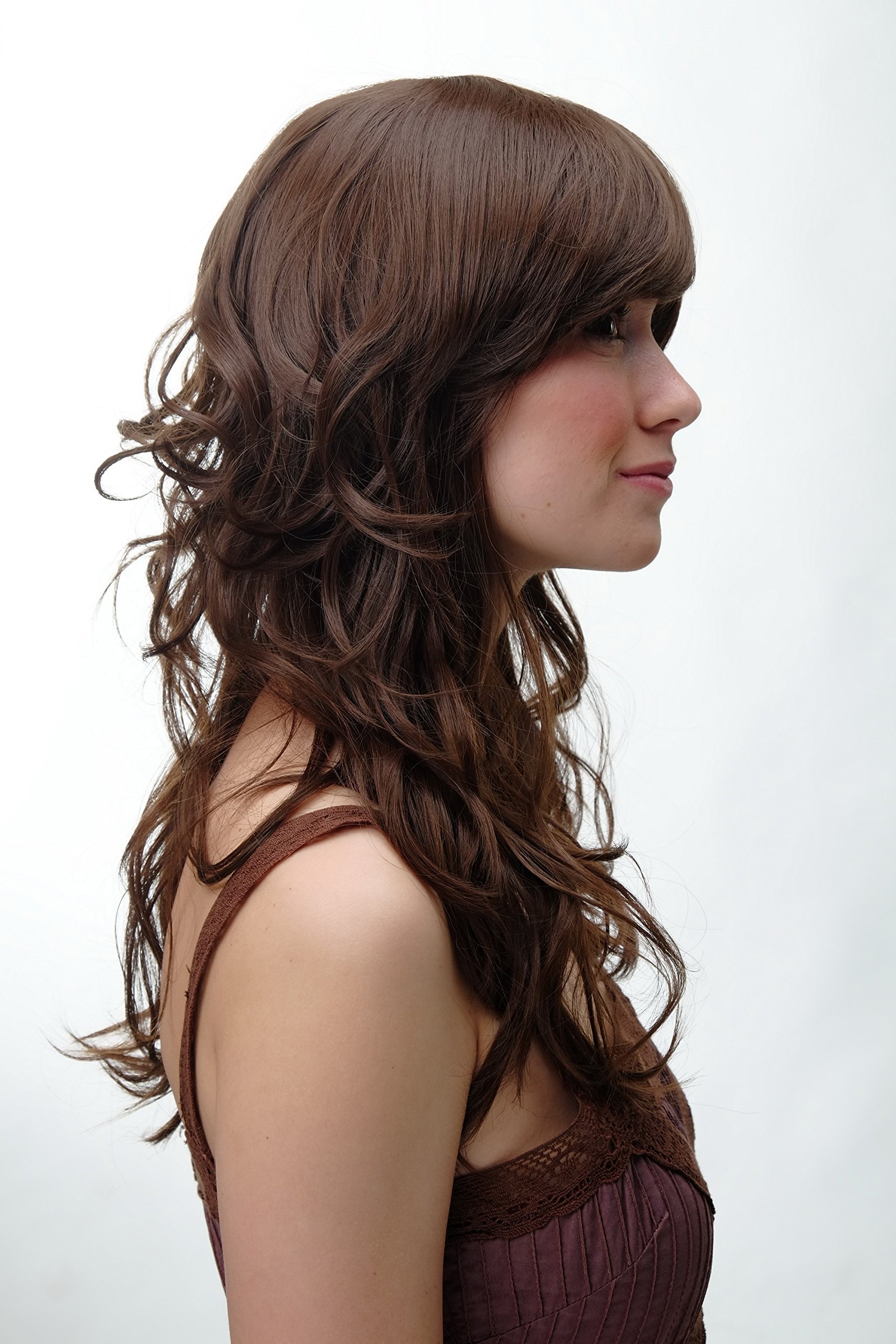 WIG ME UP - Wig Curls Long Bangs Brown YZF-41054-8, Medium ash brown (8), 23.62 inch - Image 2