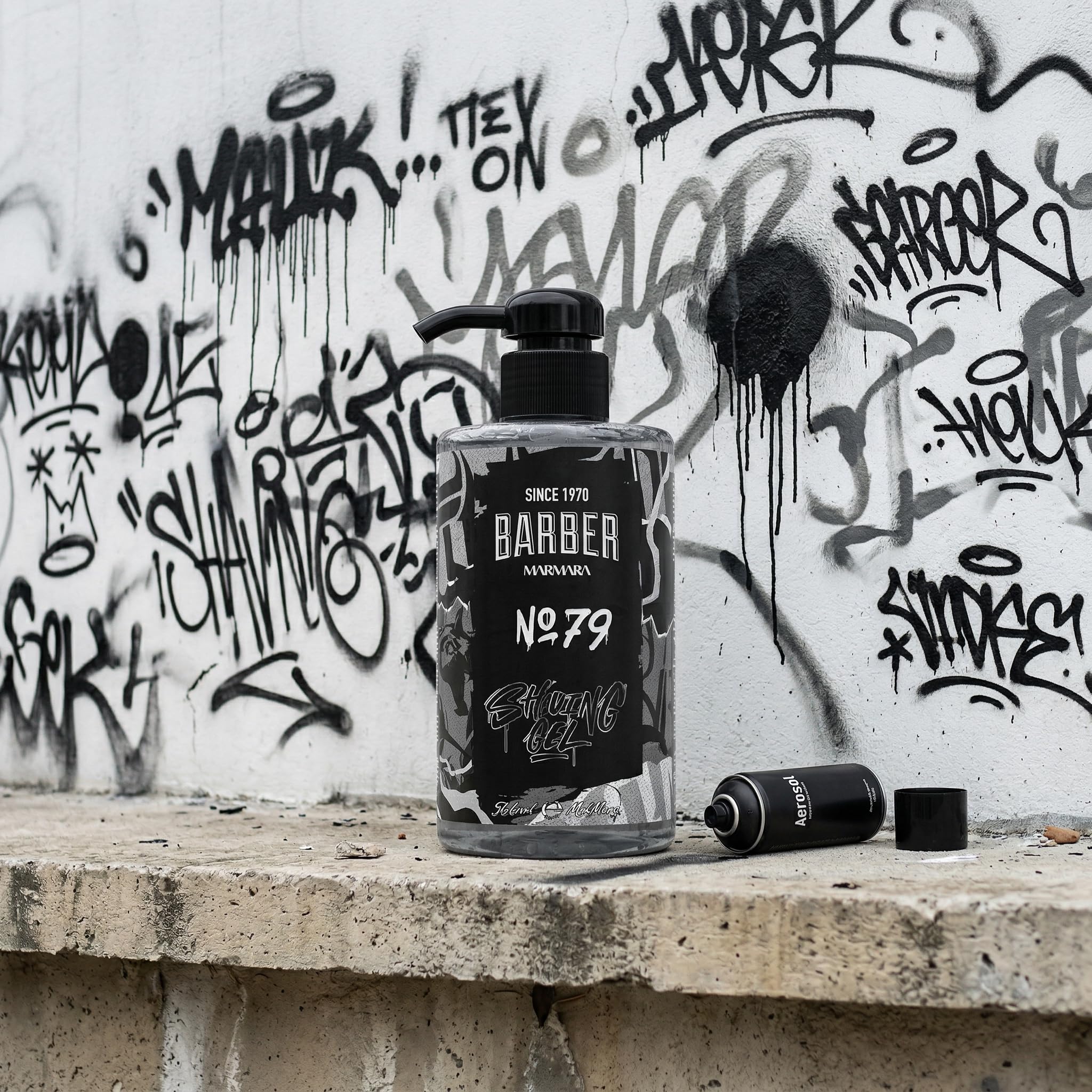 Barber Marmara Gel da Barba No. 79 Trasparente senza Schiuma con Dispenser, Qualità Professionale Turca per Contorni Barba, Collo & Rasatura 500ml
