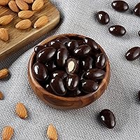 Vista 6 de Bolsa de 2 libras de almendras cubiertas de chocolate negro Nueces cubiertas de chocolate al por mayor Almendras tostadas recubiertas