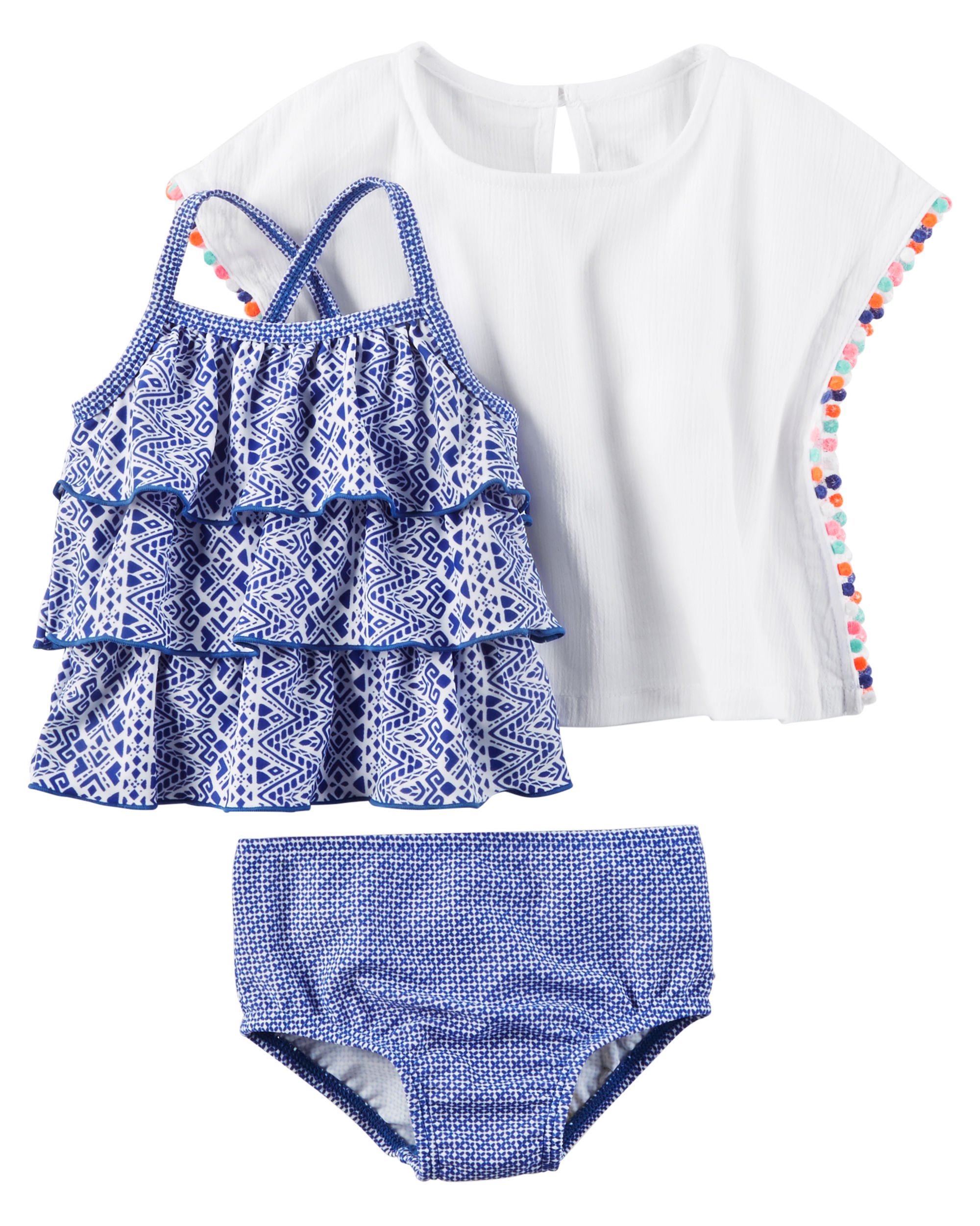 Carter's Baby Girls' 3-Piece Printed Swim Set 3 Months