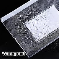 Vista 5 de Marspark 100 piezas de estuche transparente para lápices con cremallera, sobre a granel con bolsillo para etiquetas, sobres de plástico transparente