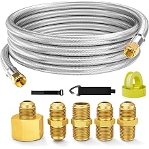 NUPICK 12FT Propane Extension Hose with Five Brass Fittings