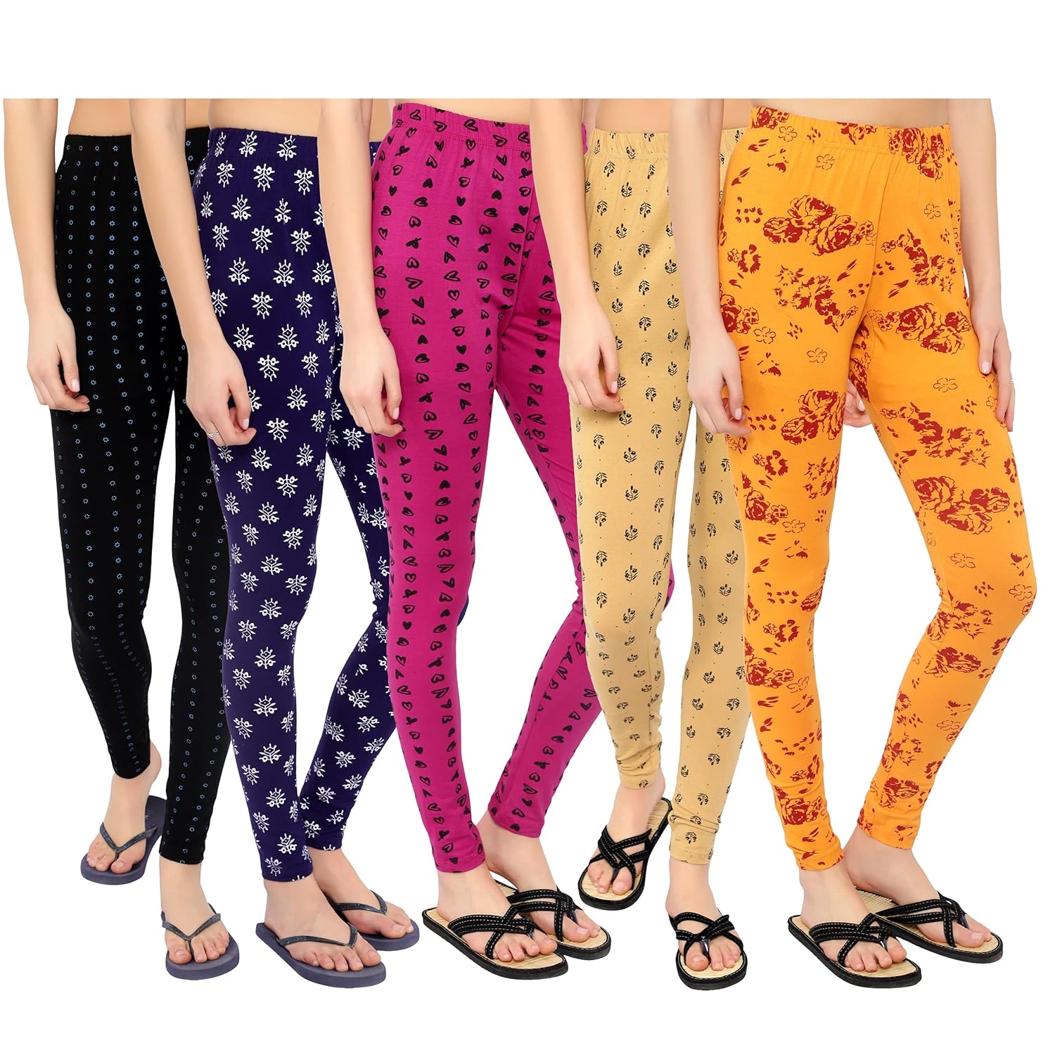 Buy MYO Printed Leggings for Womens and Girls | Pure Cotton lycra Printed  Leggings for Womens | Slim Fit Stretchy Printed Leggings for Women |  Churidaar Length Leggings at Amazon.in