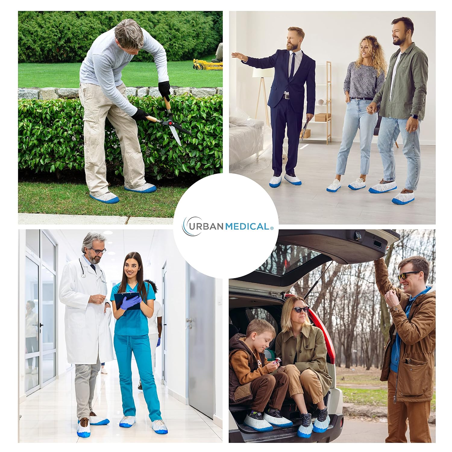 URBAN MEDICAL 100x Extra Starke 12g Schuhüberzieher – Wasserdicht, Rutschfest, Wiederverwendbar, One Size (36–47), Für In- & Outdoor