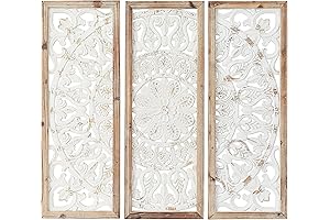 Deco 79 Wood Floral Wall Decor