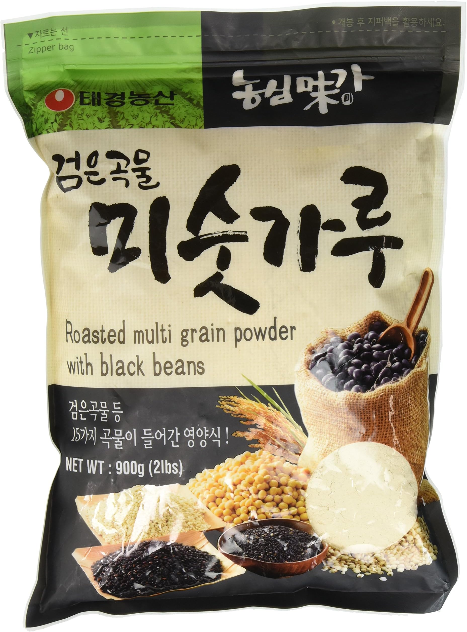 Otaste Korean Traditional Misugaru Roasted Grain Powder with Blackbean, 1.98 Pound