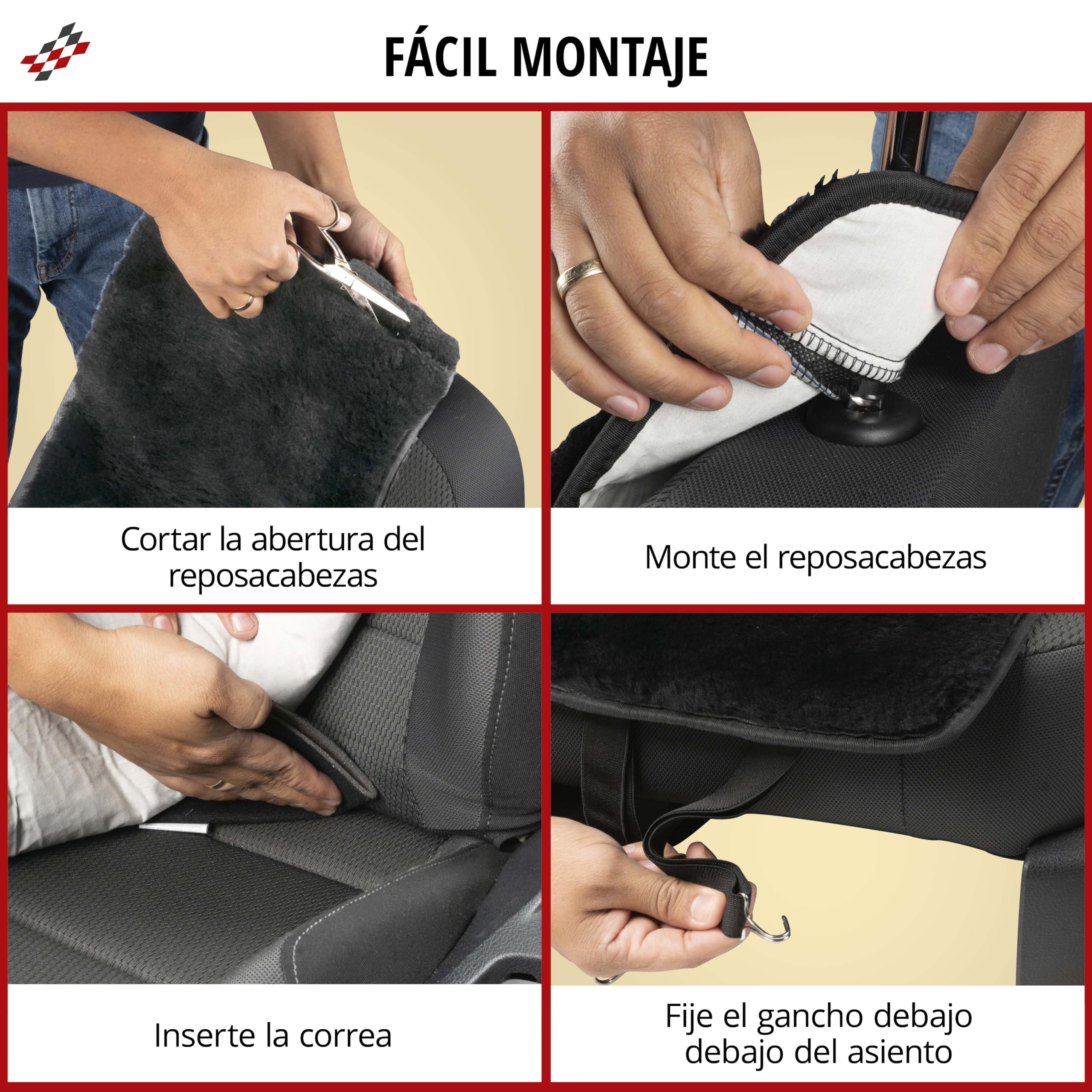 Walser Funda de Asiento de Piel de Cordero Cosmo, Funda de Asiento de Coche 100% Piel de Cordero, Funda de Asiento de Piel de Cordero, Protector de Asiento de Piel de Cordero Antracita