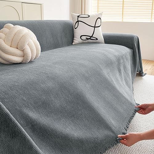 Miniatura 5 de hyha Funda de sofá para perros, fundas bohemias para sofá de 3 cojines, funda de felpilla para sofá modular para mascotas, manta suave de sofá