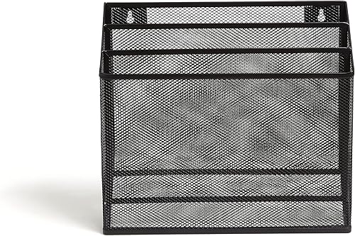 Miniatura 4 de TRU RED Staples TR57553-CC - Organizador de archivos de malla de alambre de 3 compartimentos, color negro mate
