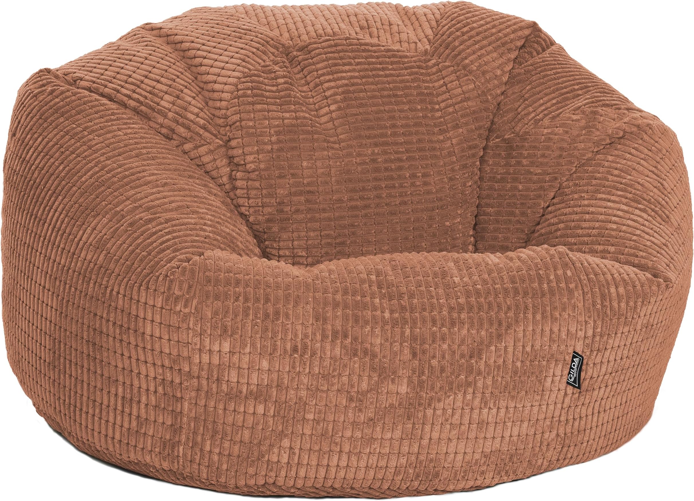 Giant Classic Corduroy Beanbag Delivered Filled (Mocha)