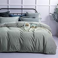 Vista 6 de NTBAY - Juego de funda de duvet de terciopelo, juego de funda de duvet de franela con cierre de cremallera