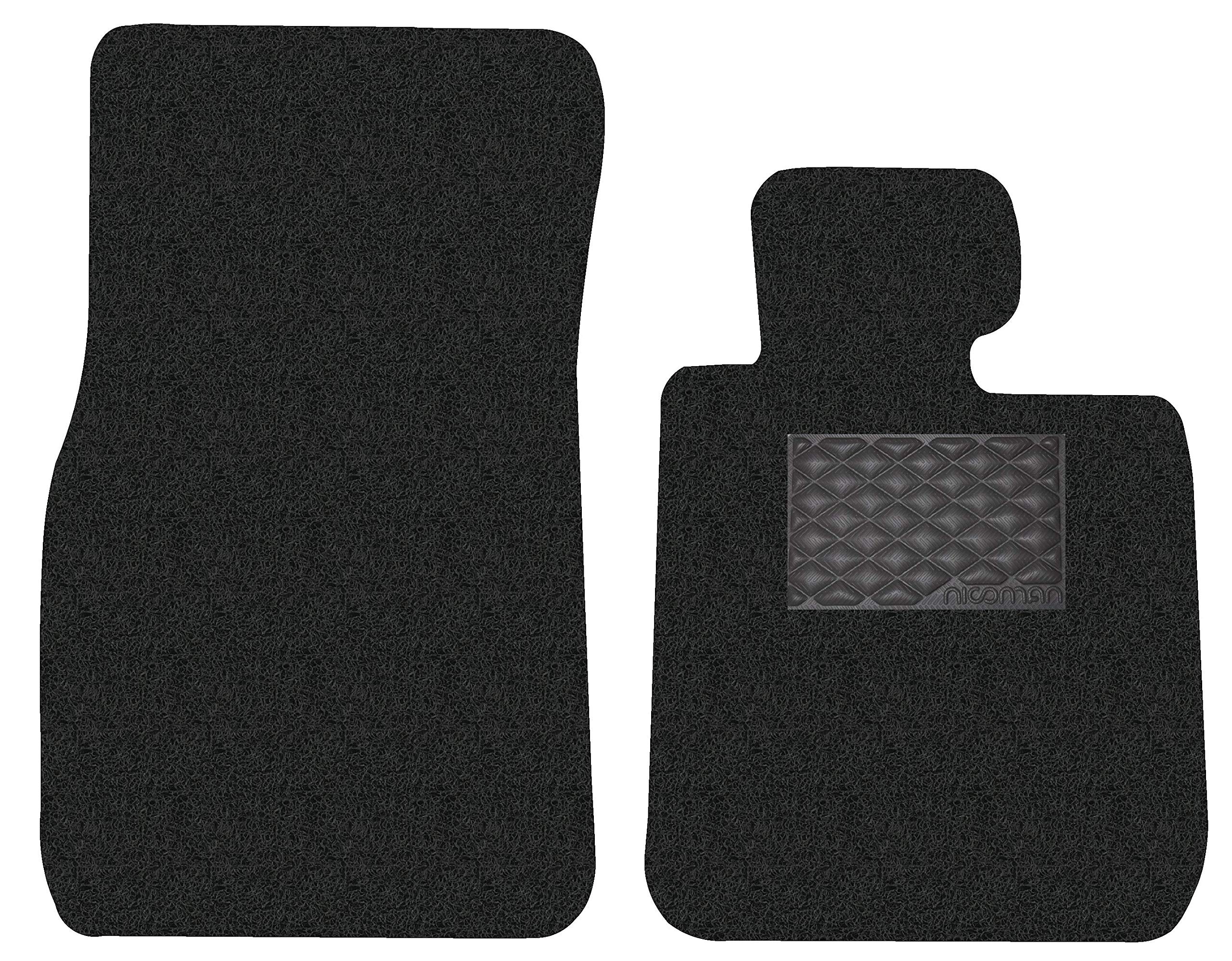 Nicoman Spaghetti All-Weather Fully Tailored Car mats Fit【1-Series Hatchback 3&5 Doors F20/F21 Year 2012-2019】(Front Set 2-Piece,Black)