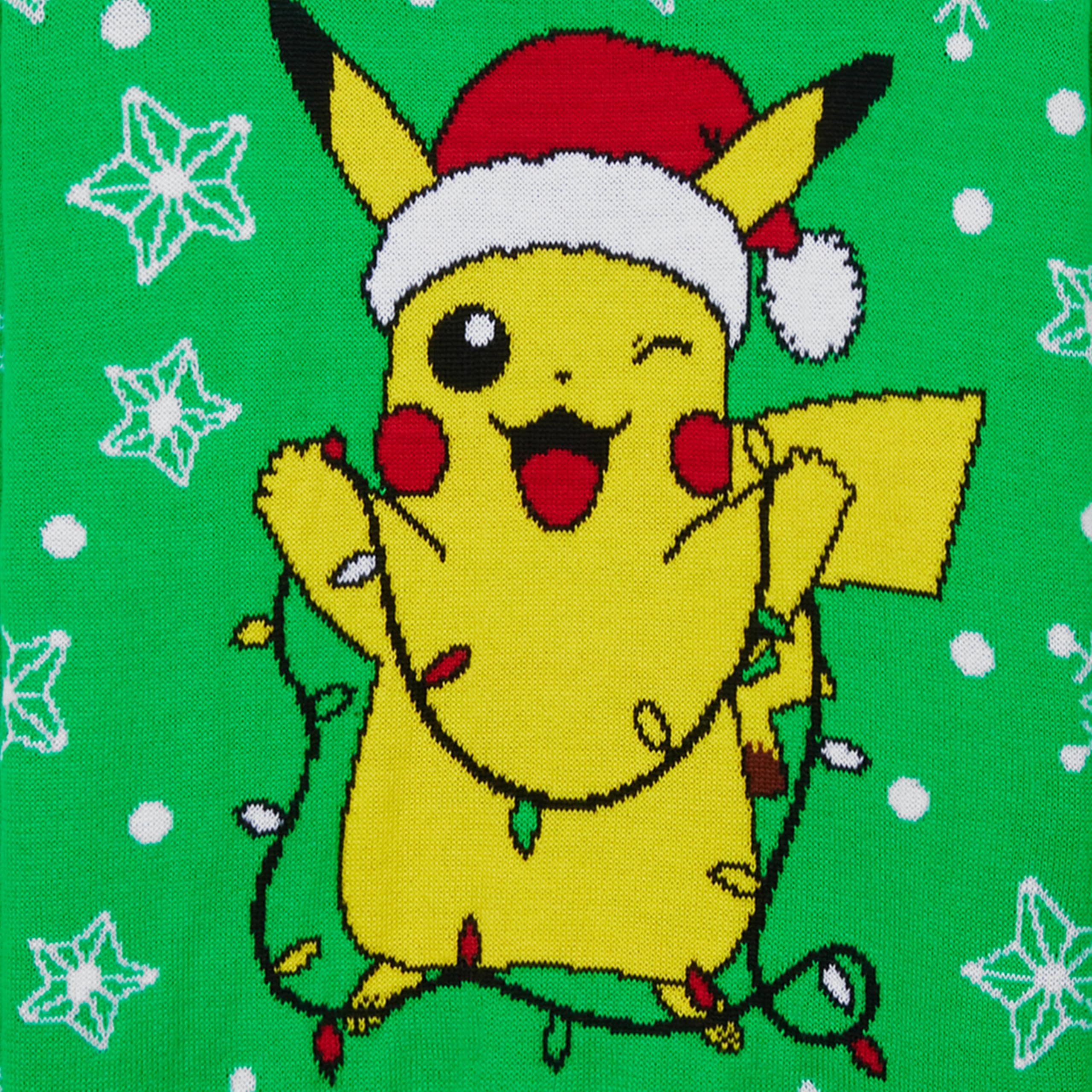 Pokémon Jersey de Navidad Suéter de Punto Cuello Redondo para Niños Adolescentes
