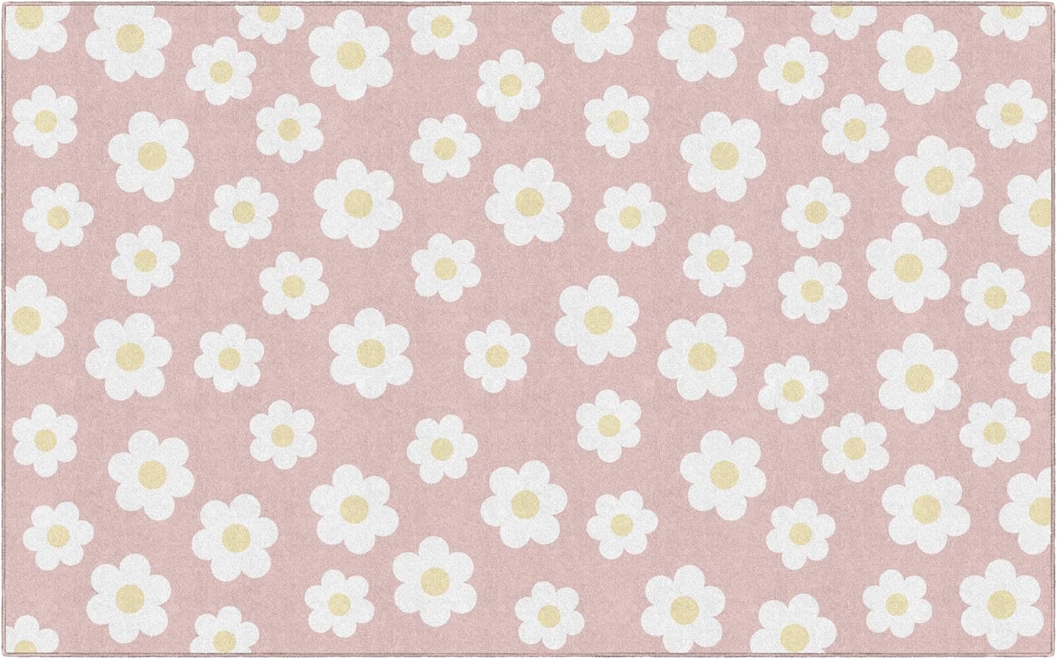 Flagship Carpets Schoolgirl Style Retro Daisies on Pink Educational Area Rug for Kids Room Seating Décor, Children's Classroom, Play Carpet for Teaching and Playroom, 7'6 "x 12' Pink 7'6" x 12' (Rectangular)